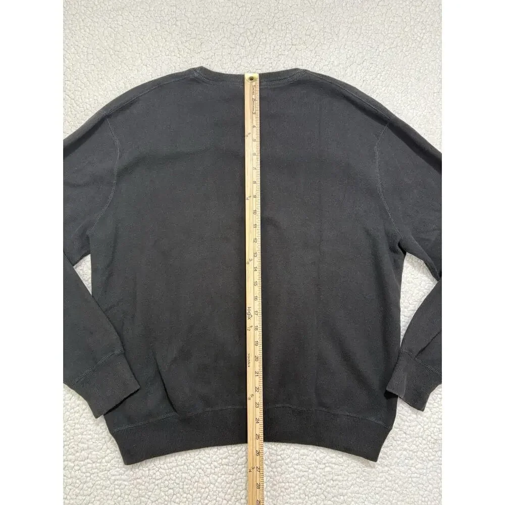 Polo Ralph Lauren Sweatshirt Mens XL Black Crewneck Purple Pony Logo Cotton‎